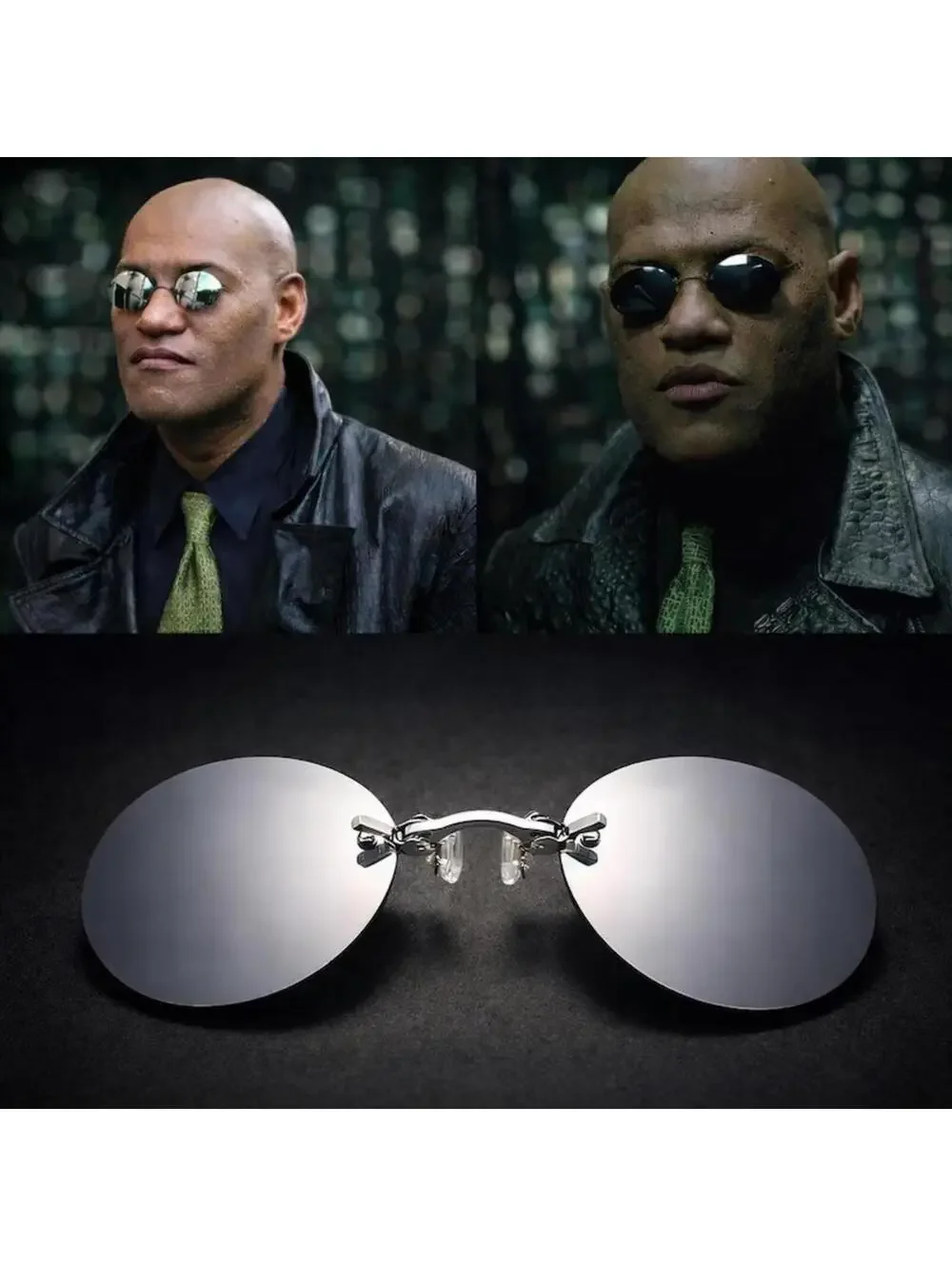 Iconic Vintage Pince-Nez Sci‎ Fi Movie Nose Clip Sunglasses
